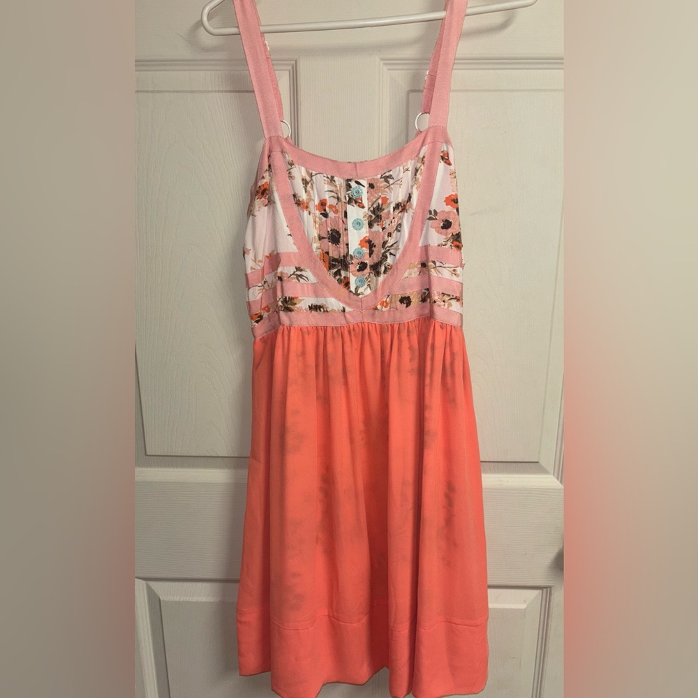 Matilda Jane Pink and Orange Sundress Sleeveless Casual